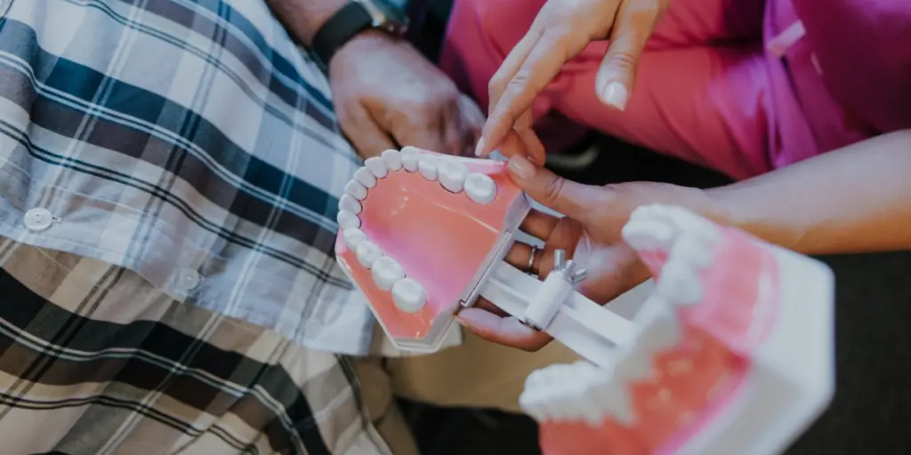 Periodontal maintenance appointment at a care facility