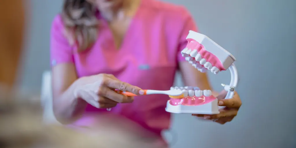 Routine mobile dental cleaning in a patient home